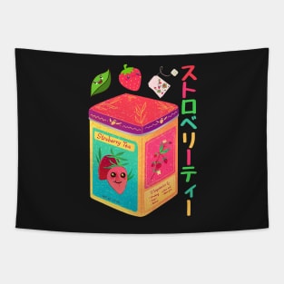 Kawaii Strawberry Tea Tapestry