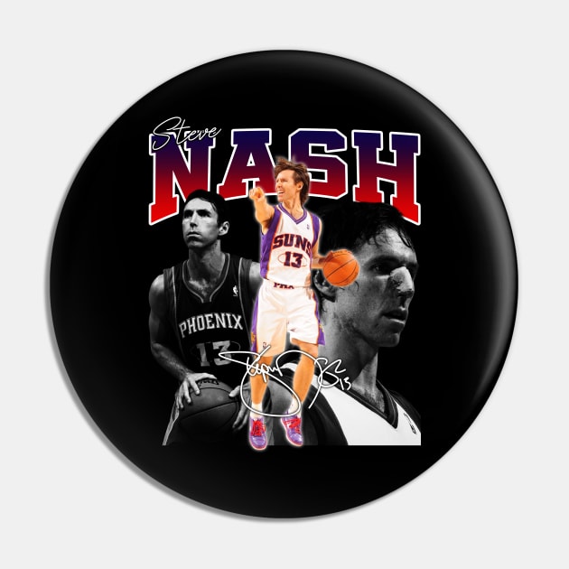 Steve Nash Basketball Legend Signature Vintage Retro 80s 90s Bootleg Rap Style Pin by CarDE