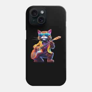 A Cat Who Is The Essence Of A Cool And Funky Guitarist Phone Case
