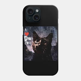 I Love Black Cats Phone Case