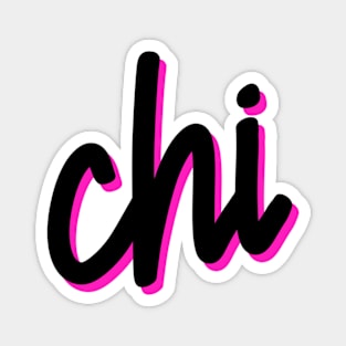 Greek Alphabet: chi (black-pink) Magnet