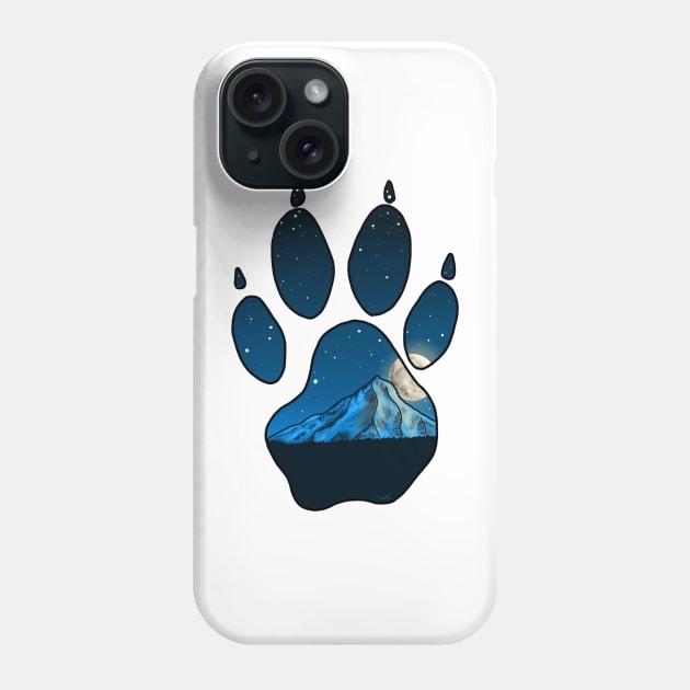 Wolf Paw Print - Mount Hood Phone Case by FernheartDesign