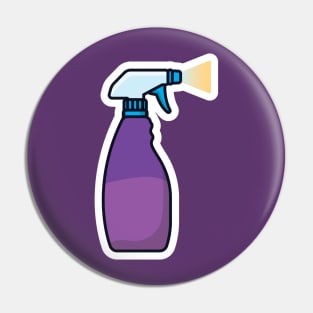 Disinfect and Cleaning Spray Bottles vector illustration. Home cleaning service objects icon concept. Cleaning spray bottle nozzle close up vector design. Pin