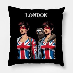 London England Female Comic Book Superhero Pillow