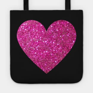 Hot Pink Faux Glitter Heart Tote