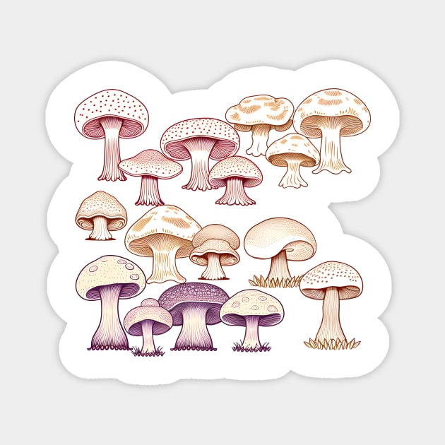 Mushroom Pattern Magnet by Jaymz Weiss Designz