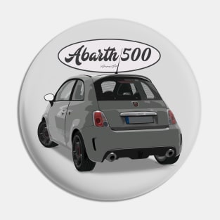 ABARTH 500 Grey White Back Pin