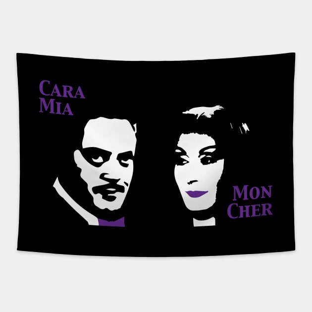 Cara Mia Mon Cher- Gomez and Morticia Addams, Addams Family Tapestry by Pixel Paragon