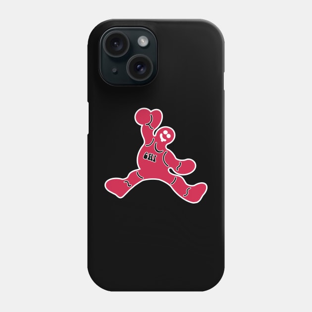 Jumping Chicago Bulls Gingerbread Man Phone Case by Rad Love