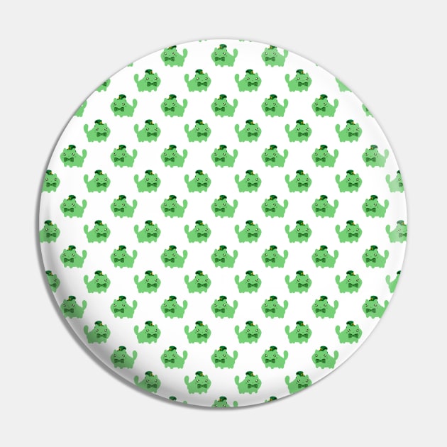 St. Patrick's Day Cat Pattern Pin by saradaboru