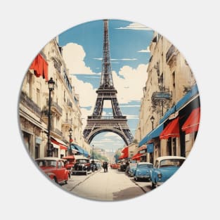 Paris France Vintage Poster Tourism Pin