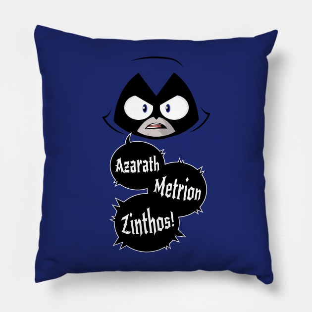 Raven - Azarath Metrion Zinthos Pillow by wloem