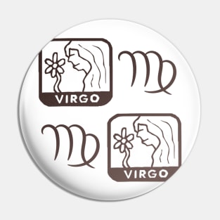 Virgo Birth Sign - Brown Pin