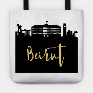 BEIRUT LEBANON DESIGNER SILHOUETTE SKYLINE ART Tote