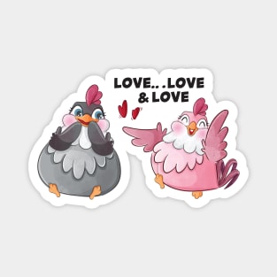 Chicken Couple Love Magnet