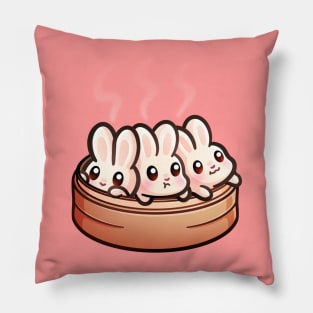 Steamed Buns - Steamer Basket Bunnies Pillow