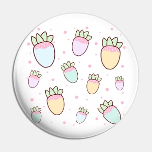 Pastel Strawberries Pattern Pin