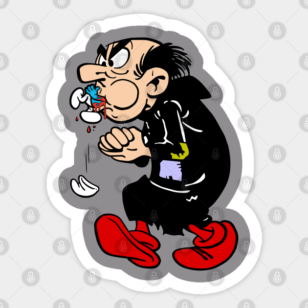 Gargamel Gets A Smurf Gargamel Sticker Teepublic