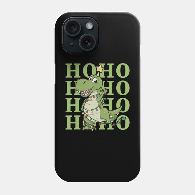 T-Rex Dinosaur Christmas Laughing Sarcasm Humor Laugh Phone Case by Mitsue Kersting