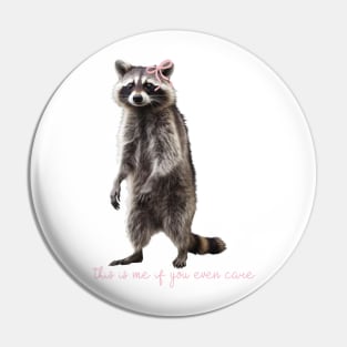 Raccoon Cute Coquette pale pink ribbon bows  girly aesthetic this is me if you even care Pin