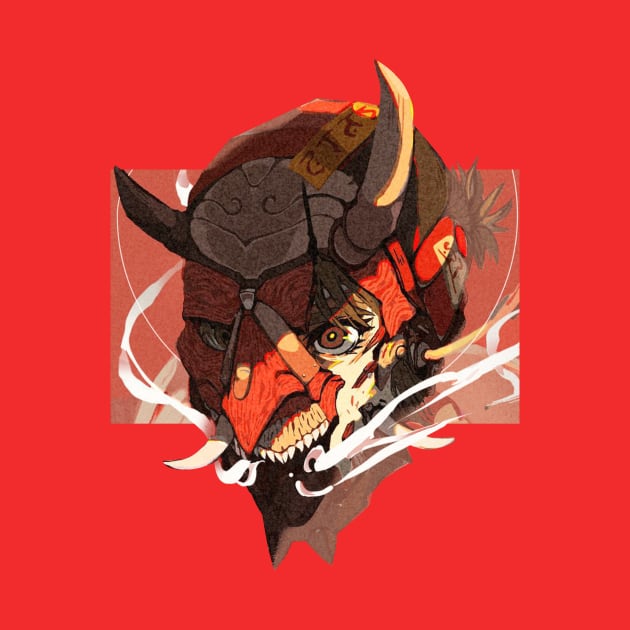 RED ONI MASK by Dank MEME Tshirt