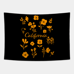 California Poppy Pattern Tapestry