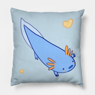 Blue axolotl Pillow