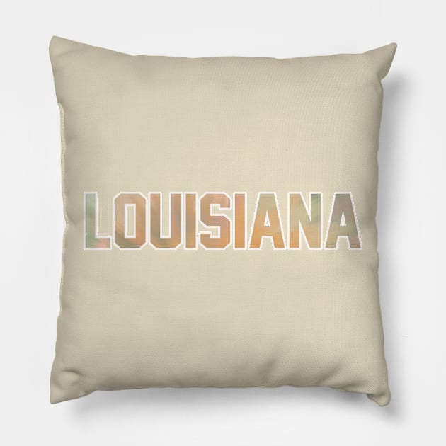 Louisiana Pastel Tie Dye Jersey Letter Pillow by maccm