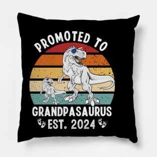 PROMOTED TO GRANDPASAURUS BABY ANNOUNCEMENT 2024 Pillow