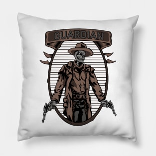 Vintage Skull Cowboy #3 Pillow