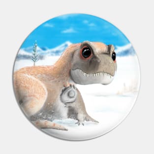 T-rex winter puppy hug Pin