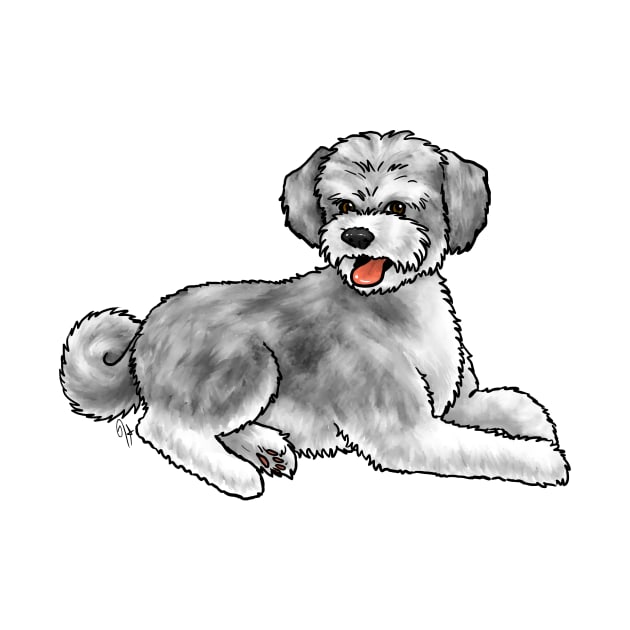 Dog - Aussiedoodle - Gray by Jen's Dogs Custom Gifts and Designs