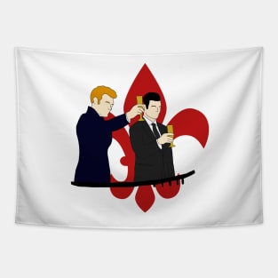 klaus and elijah fleur de lis with balcony the originals Tapestry