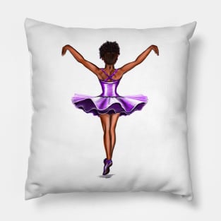 Ballet - African American ballerina 003- brown skin ballerina dancing Pillow