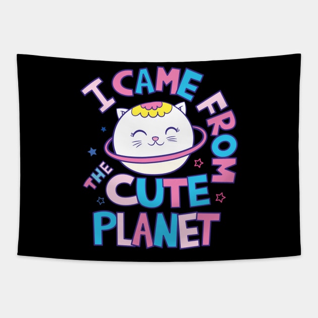 I came from the cute planet cat Tapestry by Mako Design 