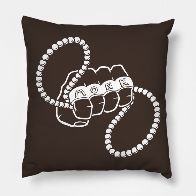 Monk Class - White Design Pillow by CliffeArts