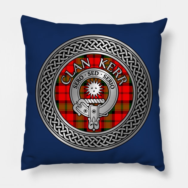 Clan Kerr Crest & Tartan Knot Pillow by Taylor'd Designs