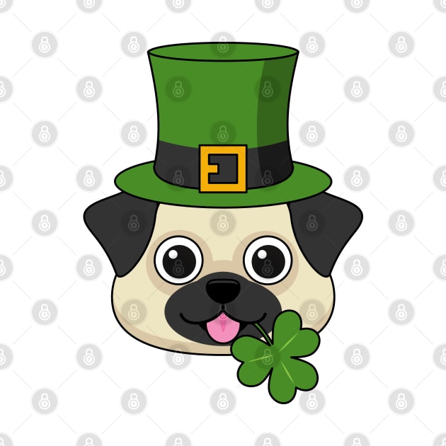 Cute Dog with Green Hat and Shamrock St Patricks's Day by BirdAtWork