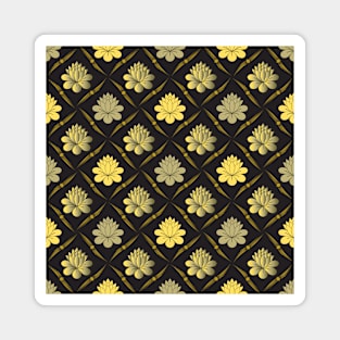 gold floral pattern Magnet