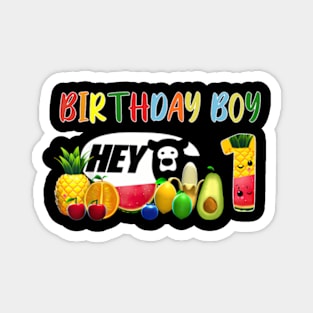 1St Birthday Boy 1 Year Old Fruit Birthday Hey Bear Magnet