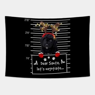 Black Goldendoodle Dear Santa Let's Negotiate Christmas Tapestry