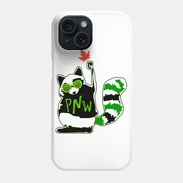 PNW Rebel Raccoon Maple Leaf Phone Case by TheDaintyTaurus