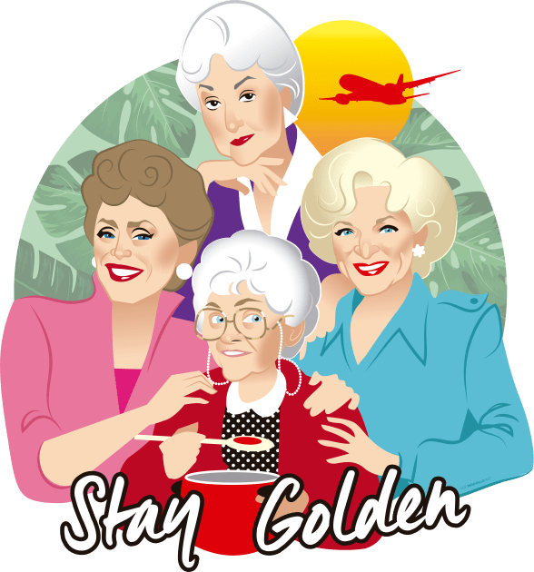 Stay Golden Kids T-Shirt by AlejandroMogolloArt