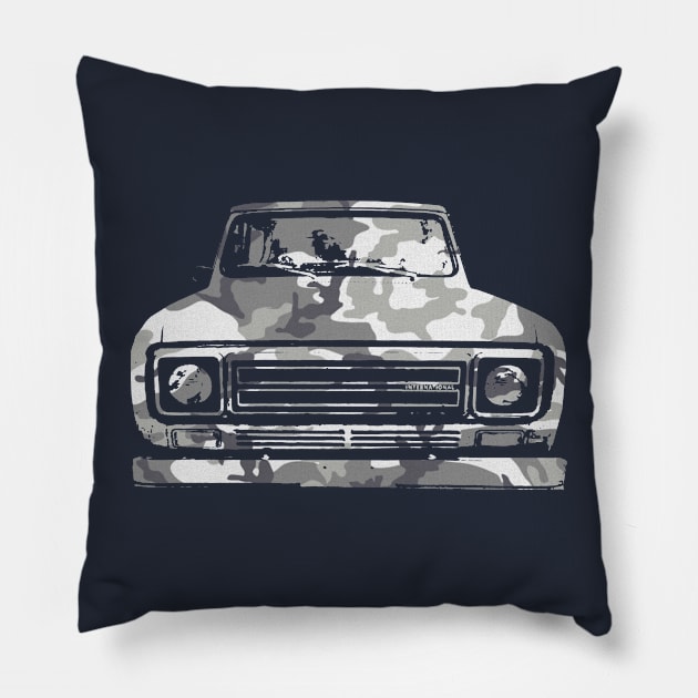 IH Scout II classic 4x4 truck 1979 urban camo Pillow by soitwouldseem