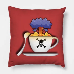 Funny explosion coffee cup, coffee lovers gift, coffee gift, coffee cozy, birthday, cafeteria’s stickers, fashion Design, restaurants and laptop stickers, power coffee cup with skull inside Pillow