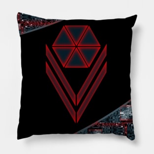 Sci-Fi logo and circuit board futuristic design Pillow