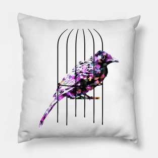 Bird in Cage Pillow