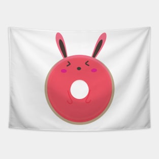 Pink Donut Blushing Bunny Rabbit Tapestry