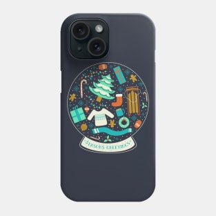 Holiday Snowglobe - Season's Greetings - Christmas and Winter Things Phone Case