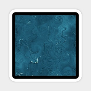 Teal Ocean Fluid Pour Marble Magnet